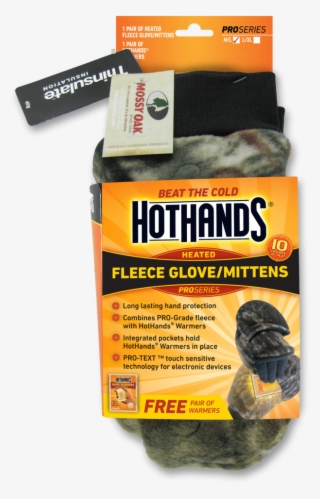 Hothands Fleece Camo M/l Glomitts - Hothands Heated Fleece Glove / Mittens (black Medium/