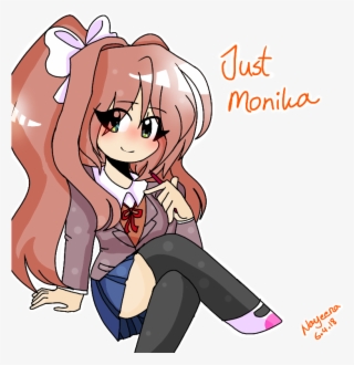 Just Monika Emote Png Clip Transparent Library - Library