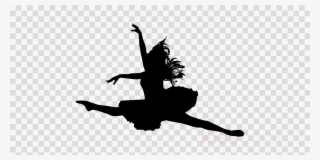 Ballerina Leaping Black Silhouette Png Clipart Ballet - Clip Art