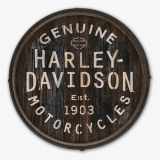 Barrel End Wooden Sign Old Wood Signs - Harley Davidson 1903 Logo