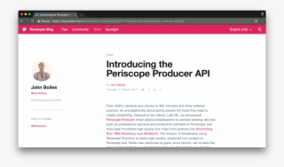 Periscope's Blog Post Of The Producer Api - Twitter