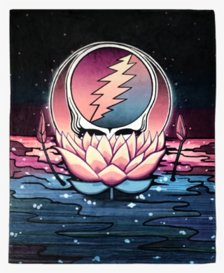 Grateful Dead Stealie Nestled In A Pink Lotus Flower, - Grateful Dead Lotus