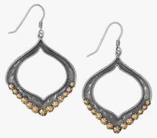 Vendor-unknown Collections Scalloped Sterling Silver - 14k Gold Bead Earrings