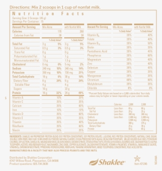 For A Text Listing Of Ingredients In Any Shaklee Product, - Shaklee 180 Energizing Smoothee Chocolate