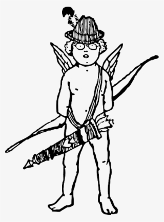 Black, Arrow, Boy, White, Hat, Wings, Bow, Cupid - - Cupid