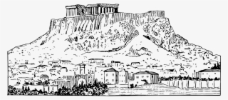 Banner Black And White Stock Of Athens Drawings Sketchbook - Acropolis Clipart