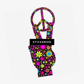 Peace Hippie - Floral Peace Hand Sign Full/queen Duvet Cover