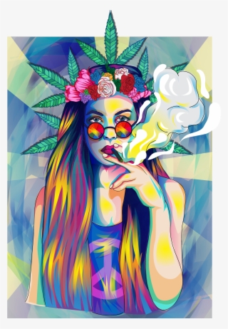 This Hippie Girl Flower Power 60s 70s Weed Marihuana - Hippie