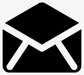 Black Open Envelope Back Comments - Icon
