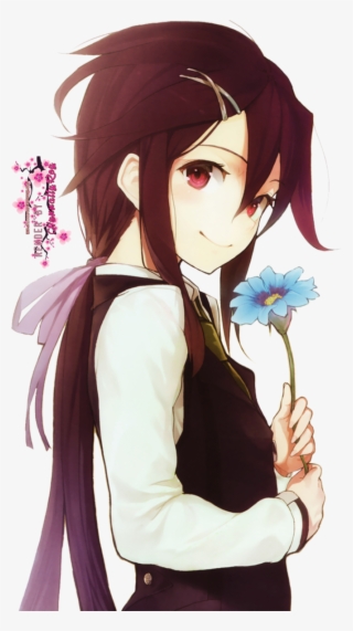 Cute Anime Girl - Anime Girl Holding Flower