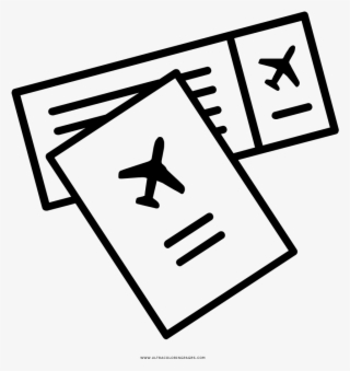 Plane Ticket Coloring Page - Symbol Of Banned