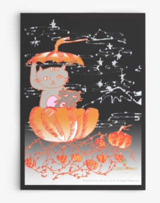 Pumpkin Kittens For Fall, Flat Greeting Post Cards, - Halloween Card