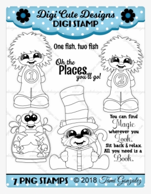 Hat Cat Friends Digi Stamp-dr Suess, Cat In The Hat, - Sugar Pea Stamps Boy Stamps