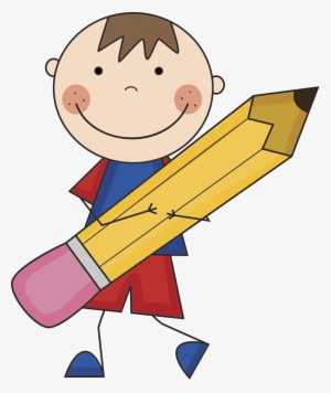 Notebook And Pencil Clipart - Boy With Pencil Clipart