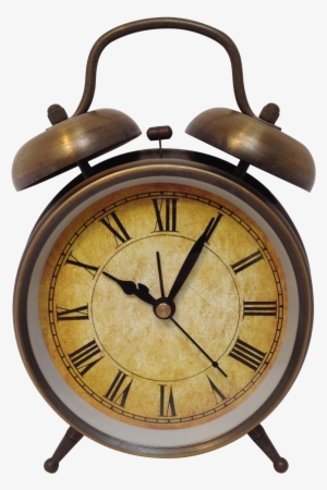 Antique Style Brushed Brass - Old Alarm Clock Png