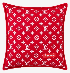 Image Of Louis Vuitton/supreme Cushion - Red Louis Vuitton Pillow