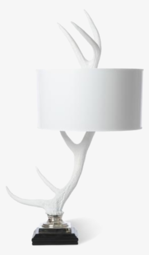 White Elk Antler Table Lamp - Elk Antler Table