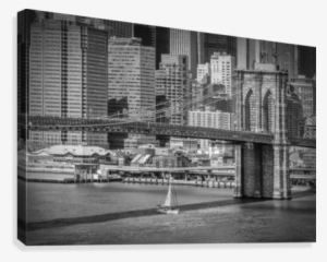 New York City Brooklyn Bridge & Manhattan Skyline Canvas - New York City