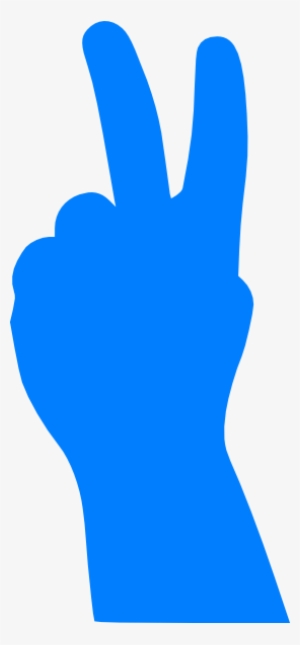 Hand Clipart Peace - Peace Sign Hand Blue