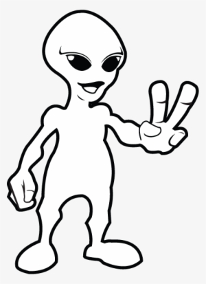 Fantasy & Sci-fi Aliens And Outer Space Peace Alien - Black And White Alien Clip Art