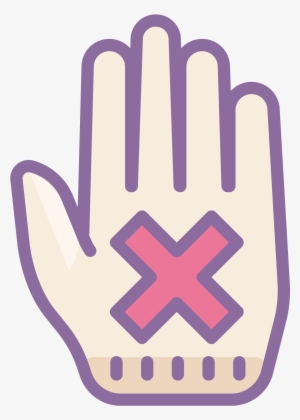 An Outline Of A Hand Is Held Up Facing You With An - Participate Icon