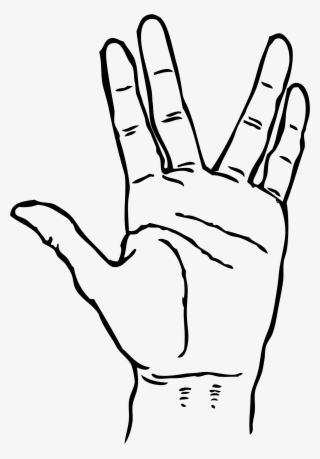 vulcan salute - live long and prosper hand drawing