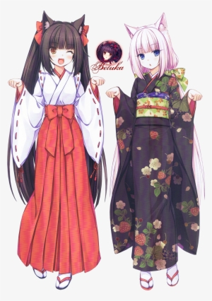 Render Hybrides Renders Chocola Vanilla Kimono Sayori - Anime Girl Chocolate And Vanilla