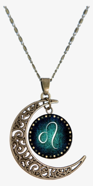 Taurus Bronze Crescent Moon Necklace - Leo Necklace, Leo Pendant Leo Jewelry Zodiac Sign Pendant,