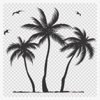 Download Palm Tree Silhouette Clipart Palm Trees Clip - Island Breeze Twin Duvet