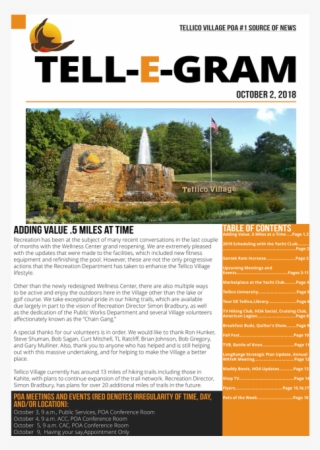 Tell E Gram Is The Newsletter Published By The Tellico - Tree