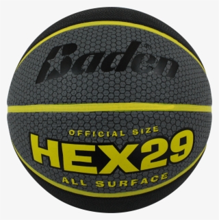 Hex Rubber Basketball - Baden Hex Deluxe Rubber Basketball, Black/gray/green