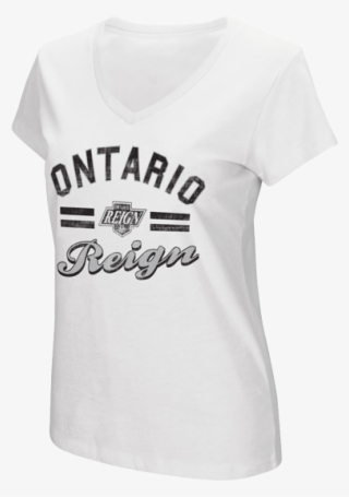 Ontario Reign Women's Primary Logo Hurdle V-neck - Neckline