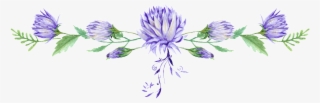 Purple Elegance Floral Dividing Line Transparent Decorative - Watercolor Painting
