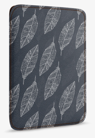Dailyobjects Tribal Feathers Grey Real Leather Sleeve - Mobile Phone