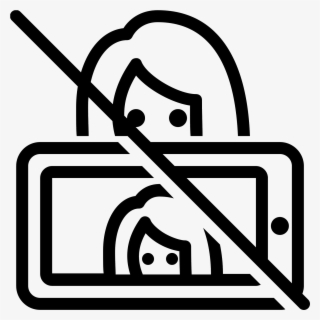 There Is A Woman Drawn With A Camera Phone Blocking - Icon