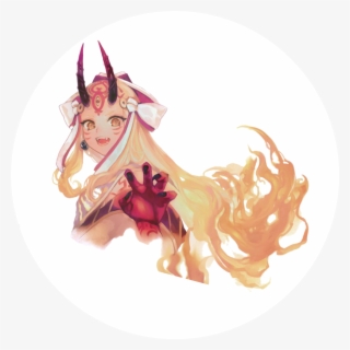 Anime Girl Demon Devil Yellow Red Hal - Illustration