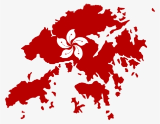 Map Of Hong Kong With Flag Overlay - Educational Technology In Hongkong