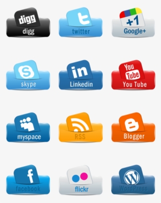 Social Networks Icons Png - Social Media Icon On Boxes
