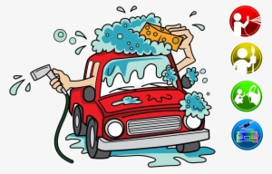 Car Wash Cartoon Clip Art - Clip Art Wash The Car Cartoon Png