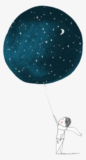 Moon Submission Night Stars Dark Floating Man Balloon - Little Prince Star Illustrations