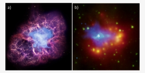 A) Composite Image Of Crab Nebula With X-ray Emission