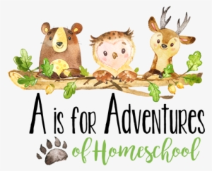 A Is For Adventures Of Homeschooling - Waldtier-babyparty Danken Ihnen Karte