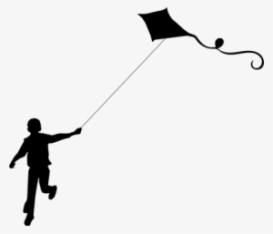 Boy Flying Kite Male Playing Silhouette Bo - Flying A Kite Clip Art