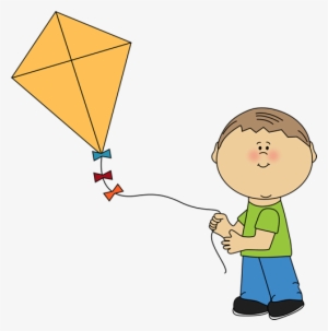 Kite Clipart Boy Flying A Kite - Flying A Kite Clipart