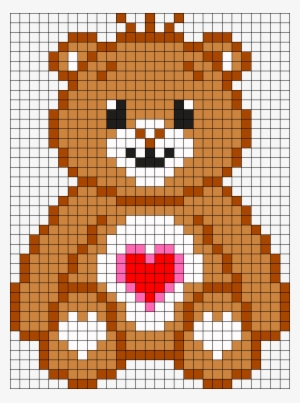 Care Bear Tenderheart Bear Perler Bead Pattern / Bead - Pixel Art Care Bears
