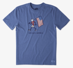 Men's God Bless America Crusher Tee - Life Is Good Patriotic Shirt