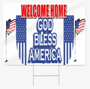 Welcome Home God Bless America Sign - Koinobori