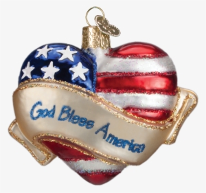 Old World Christmas God Bless America Heart Ornament