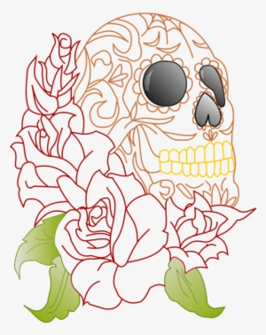 Calavera Human Skull Symbolism Human Skeleton Rose - Roses With Skull Head