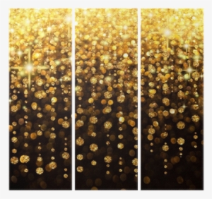 Rain Of Lights Christmas Or Party Background Triptych - Background Black Gold Dots